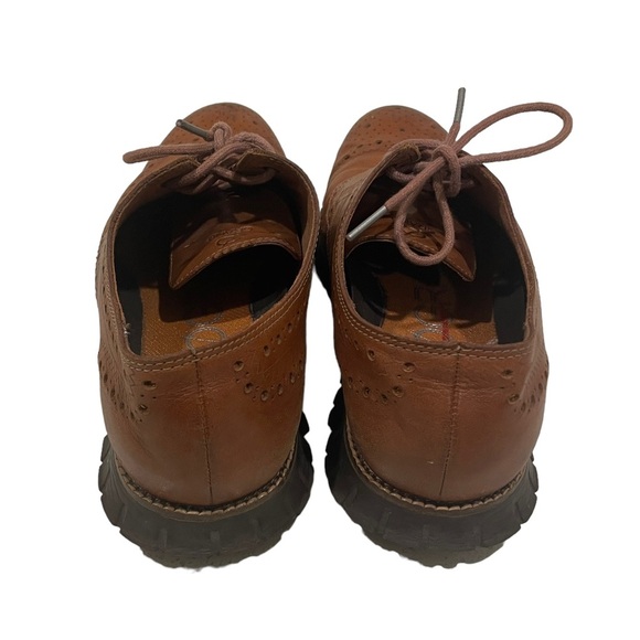 Cole Haan Zerogrand Wingtip Oxford Dress Shoe Sz 9.5 British Tan Java Brown - Picture 7 of 11